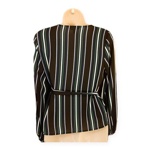Express Pinstripe Wrap Top size Small NWT - Picture 4 of 7